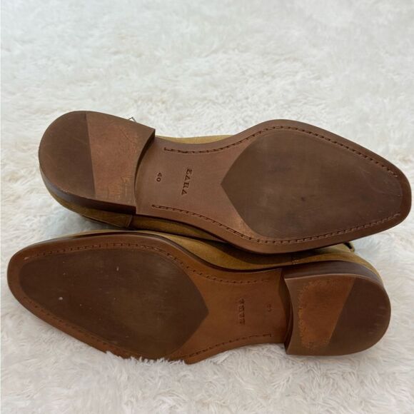 Zara Men's Leather Tan Suede Buckled Ankle Boots Size 40 US 7 - Picture 10 of 10